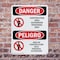 Signmission Construction Area Authorized Only Bilingual Danger Sign, Plastic, 10in W x 14in L, 2PK OS-2PACK-DS-P-1014-VS-1095 - alternate 9